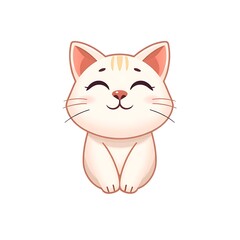 Obraz premium Adorable Cat Mascot Logo with a Playful Expression on a Clean White PNG Background