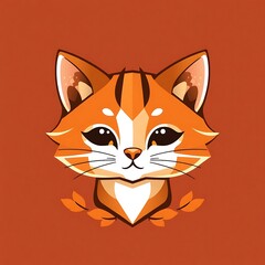 Fototapeta premium Adorable Cat Mascot Logo with a Playful Expression on a Clean White PNG Background
