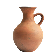 Brown Clay Jug White Background on transparent background.