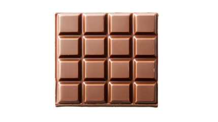 Delicious chocolate square, rich brown color with distinct patterns, perfect for dessert or snack time, ideal for sharing. Isolated on white background or PNG
