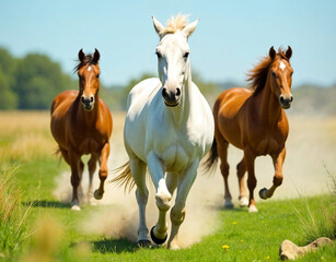 Obraz premium horses on the meadow