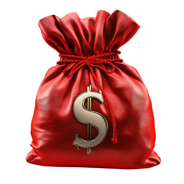 recommend clip art: PNG Red Money Bag with Dollar Signs Against Transparent Background.