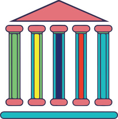 isolated six pillars diagram Vector,six pillars diagram Silhouette,six pillars diagram icon set, black six pillars diagram symbol for you,color  Vector illustration, Vector Graphic, EPS 10 