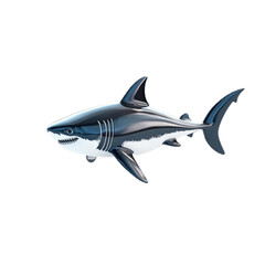 Fototapeta premium Realistic Great White Shark Illustration in 3D Design