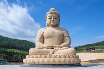 Fototapeta premium Giant Buddha Statue, Tawang, Arunachal Pradesh The Buddha also known as Siddhattha Gotama