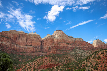 Majestic rocks under a colorful sunset sky.