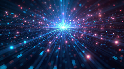 Naklejka premium A holographic blockchain system.