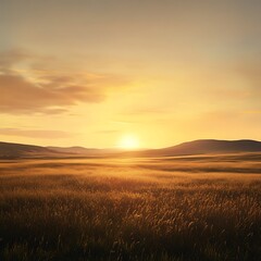 Tranquil Plain Morning Glow High Resolution