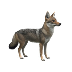 Fototapeta premium Coyote Standing in Profile View on a White Background