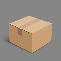 Box paper realistic packaging template for decoration