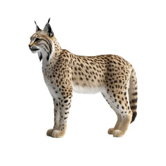 Fototapeta premium Majestic Lynx Stands Proudly in Full Profile View