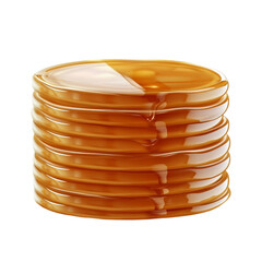 Obraz premium Delicious Caramel Sauce Drizzled on Stack of Pancakes