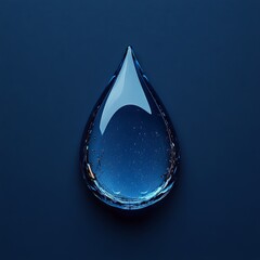 Blue raindrop and droplet logo