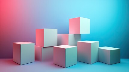 Abstract representation of business process optimization, simple geometric shapes