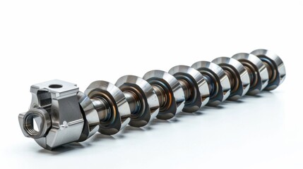 shiny metal camshaft closeup