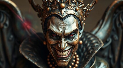 Obraz premium Portrait of the Evil Queen, Snow White’s Stepmother, in a Dark and Mysterious Setting