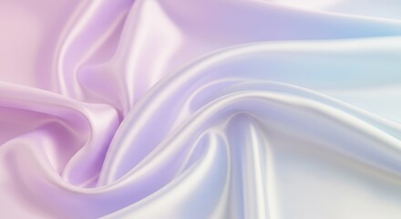Obraz premium A satin like fabric with a pearlescent holographic finish in pastel shades of pink, blue and purple