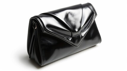 black leather clutch bag