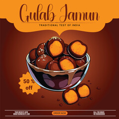 Gulab jamun social media post banner template