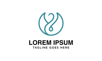 beautiful swan logo simple and unique