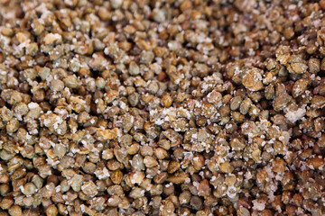 Salted Capers in Bulk at a Market Stall