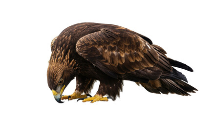 Isolated Golden Eagle with Focused Gaze