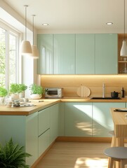 Kitchen interior showing a modern interior design and style