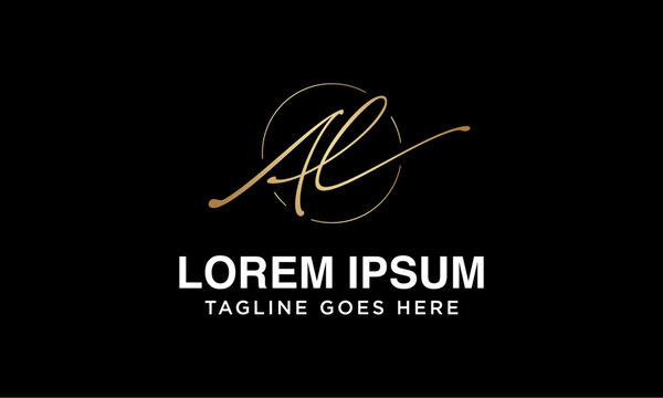 simple luxury AL script initials logo