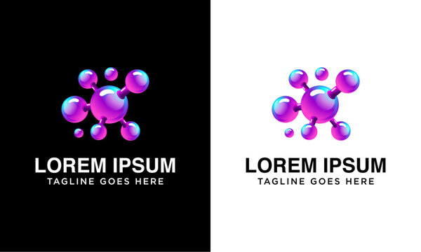 premium 3D laboratory molecule logo