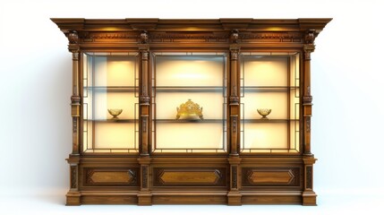 wooden display cabinet with lighting