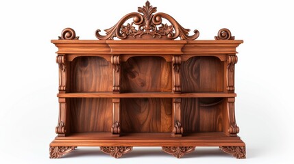 ornate wooden cabinet shelves
