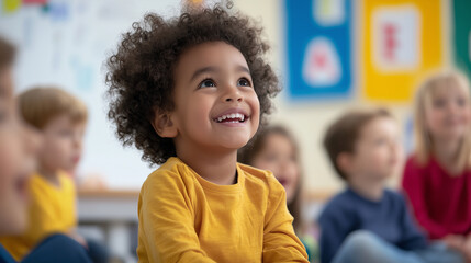 Obraz premium Engaging Kindergarten Classroom with Creative Learning Activities