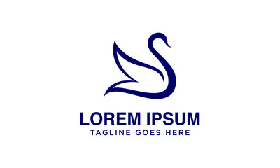 Obraz premium beautiful swan logo simple and unique