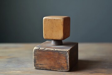 Wooden blocks, stacked, studio, neutral background