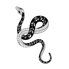 A stylized silhouette of a snake showing off its elegant curves in a playful doodle style design.