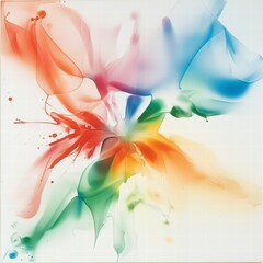 Abstract Colorful Ink Bloom.