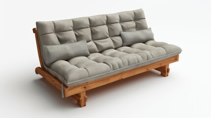 Obraz premium cozy gray futon with a wooden frame