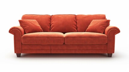 Fototapeta premium modern pink tufted velvet sofa with soft cushions