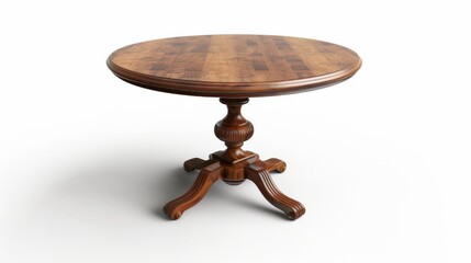 antique round wooden table with carved legs