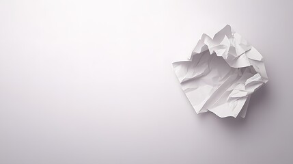 Abstract Crumpled Paper Texture Background, White Creased Paper Design