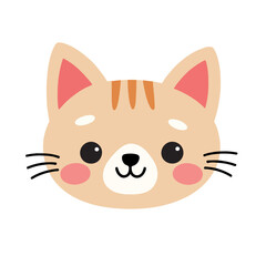 Vector illustration of cute cat character. Flat line art style