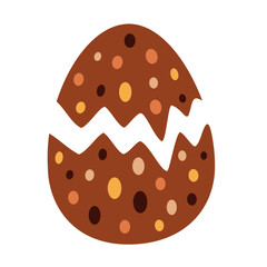 Boho Easter egg clipart. Happy Easter clipart in cartoon flat style. Hand draw vector illustration