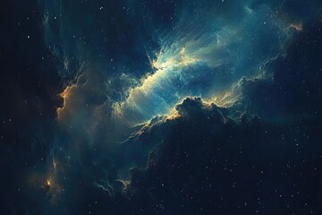 Obraz premium An artistic representation of Earth from space, surrounded by distant stars and nebulae