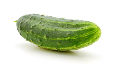 Green cucumber isolated.