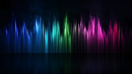 Vibrant Colorful Spectrum on Black Background with Reflection Below