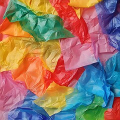 Obraz premium Crumpled Colorful Tissue Paper in Abstract Texture and Pattern Background