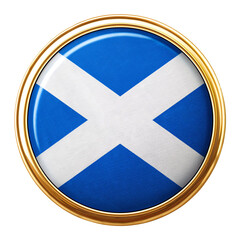 Obraz premium スコットランドの国旗のブローチ。白背景。(Scotland flag brooch on white background.) 