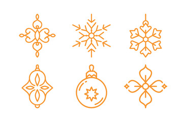 Festive Gold Christmas Ornaments and Snowflakes
decorative ornament for design