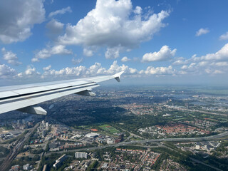 Landing at schiphol Amsterdam airport in The Netherlands
