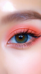 Naklejka premium Manga Lashes in Fashion and Beauty. A model with bold manga lashes, paired with vibrant eye makeup.